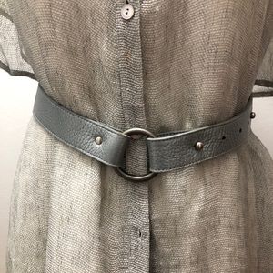 Eileen Fisher Woman 1X Silver Metallic Ring Belt